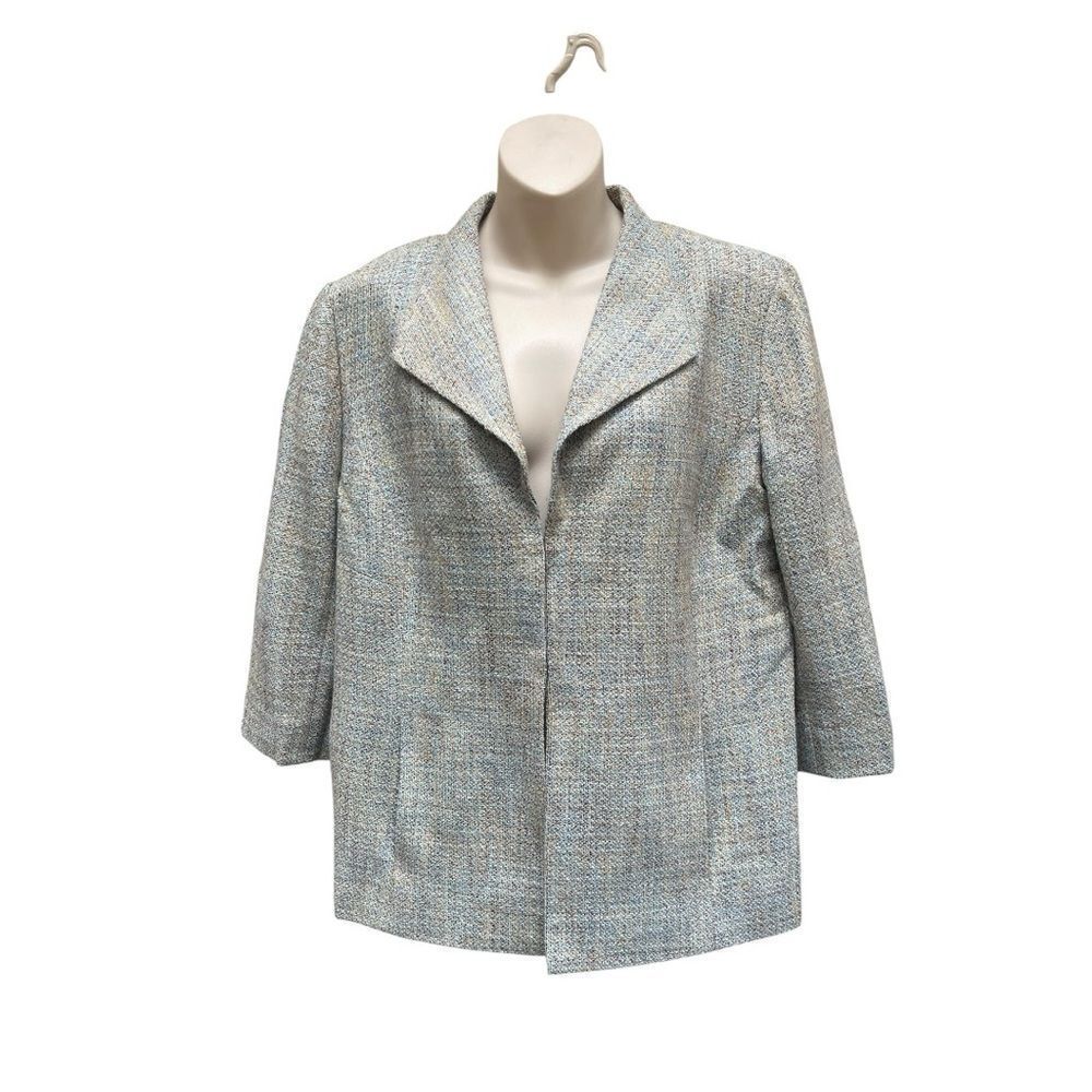 Classiques Entier Atelier XL Tweed Blazer Jacket Neutral Wool Blend Career Chic